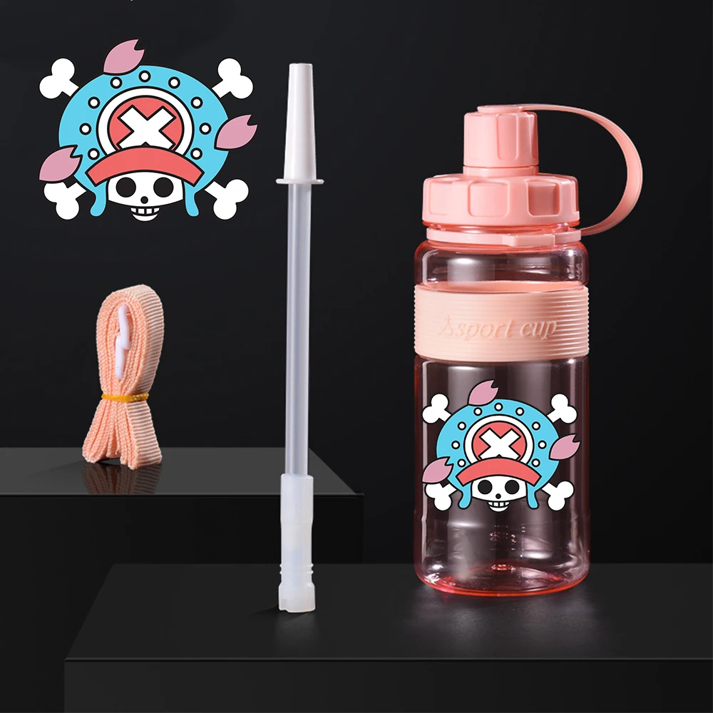 

600ML Sports Travel Water Cup Kettle Bottle for Unisex ONE PIECE Tony Tony Chopper Cosplay Cartoon Plastic Water Cup For Gift