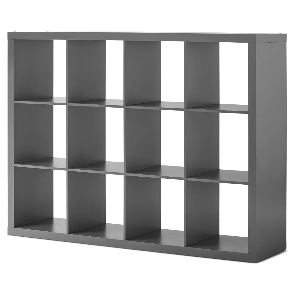 

2024 New Modern Bookcase,12-Cube Storage Organizer, Gray