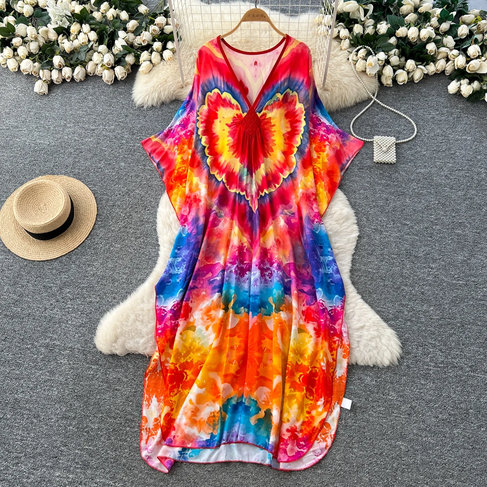 chic print loose fairycore Elegant Evening Party Women Fashion Vintage Vestidos summer A-line dress