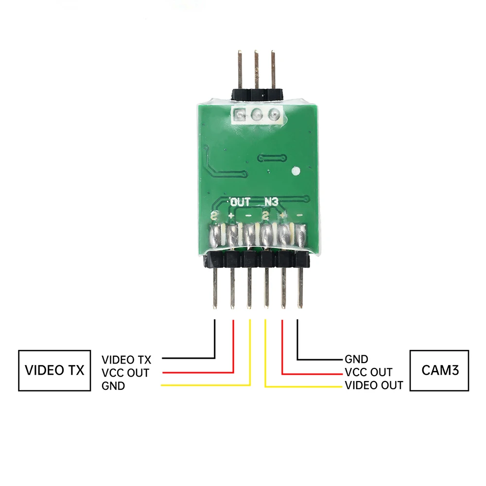 Módulo de comutação de vídeo de 2-3 canais Unidade de interruptor de vídeo de 3 vias Dispositivo de interruptor de vídeo DC5-12V para câmera RC FPV Transmissor de drone