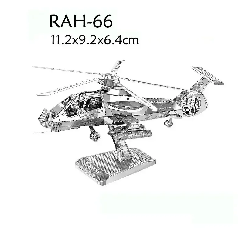 3D Metall Puzzles Militär J-20 J-10B SU-34 KA-50 Kämpfer UFO RAH-66 Hubschrauber DIY Handgemachte Montieren Modell Puzzles