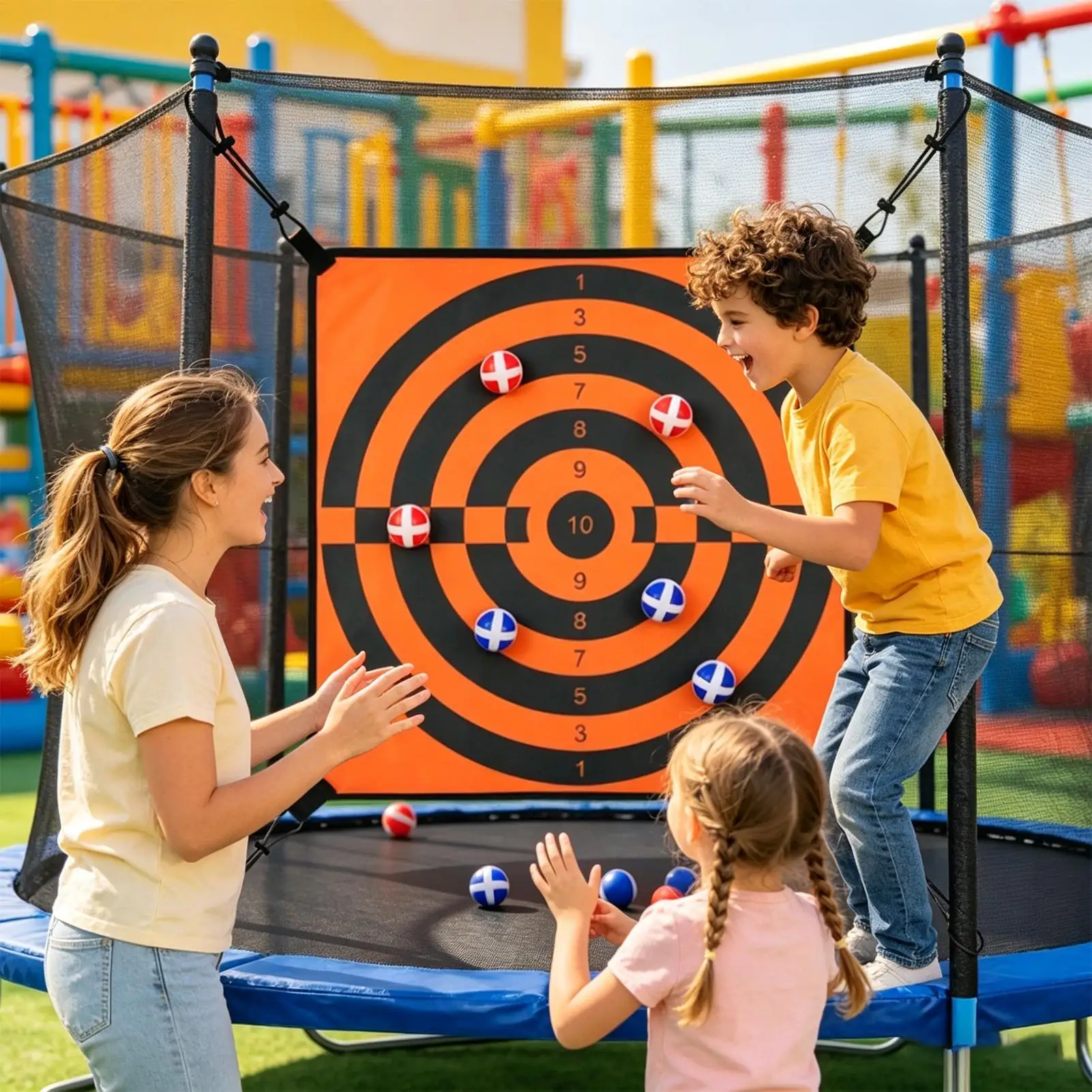 

Kids Trampoline Toys Fun Interactive Accessories Universal Play Set for Indoor Outdoor Home Garden Park Party Birthday Training