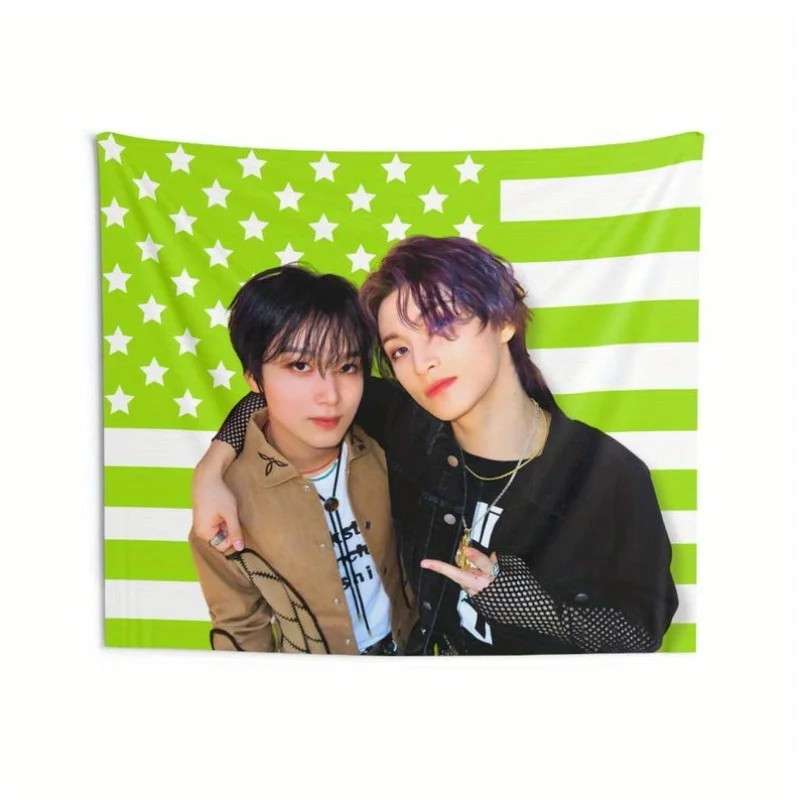 1 Stück N-NCT M-Markhyuck Wandteppich mit amerikanischer Flagge, Kpop-Geburtstagskonzert, Geschenk für Czennie