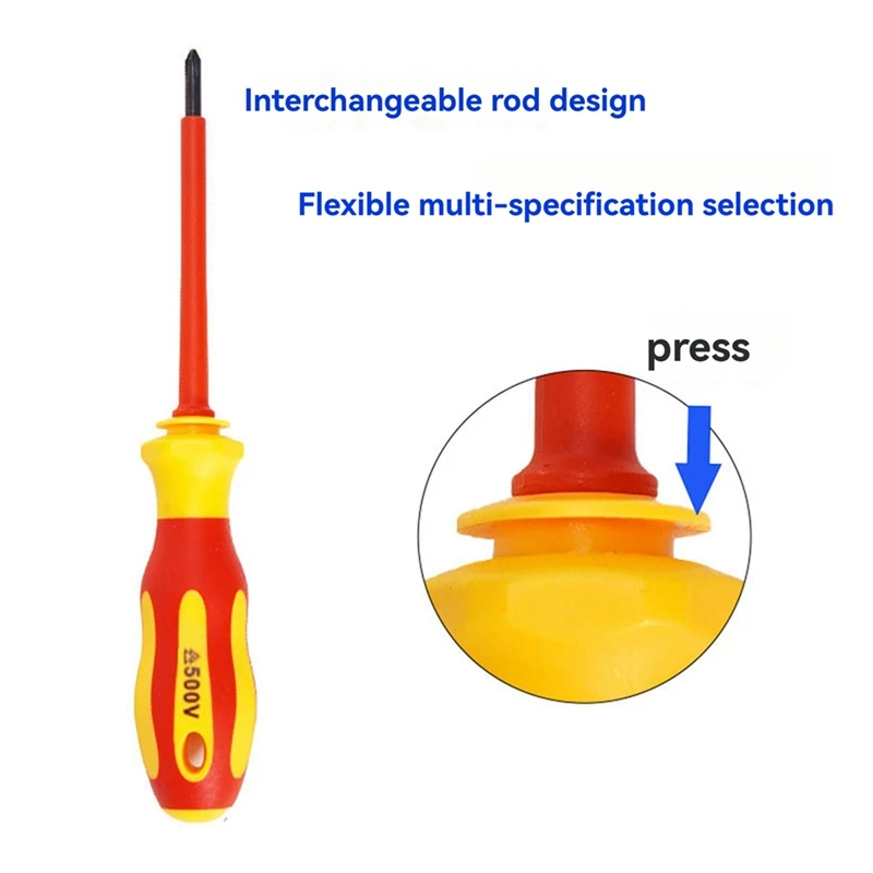 ABNO-Insulated Electrician Screwdriver Set Magnetic Replaceable Screwdriver Household Appliance Repair Tools