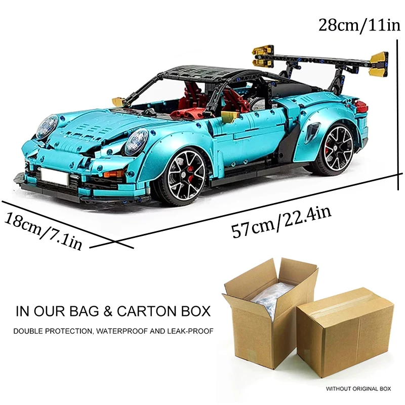 TGL T5026 MOC High-Tech Super Power Car Hypercar Building Block Racing Vehicle Brick Children Toy Christmas Gift