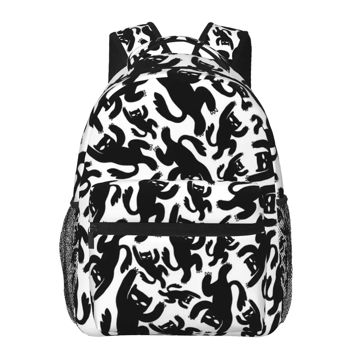 

Cartoon Black Cat Pattern Student Backpack School Bag Hiking Travel Daypack for Men Women Fashion Bookbag Shoulder Bags