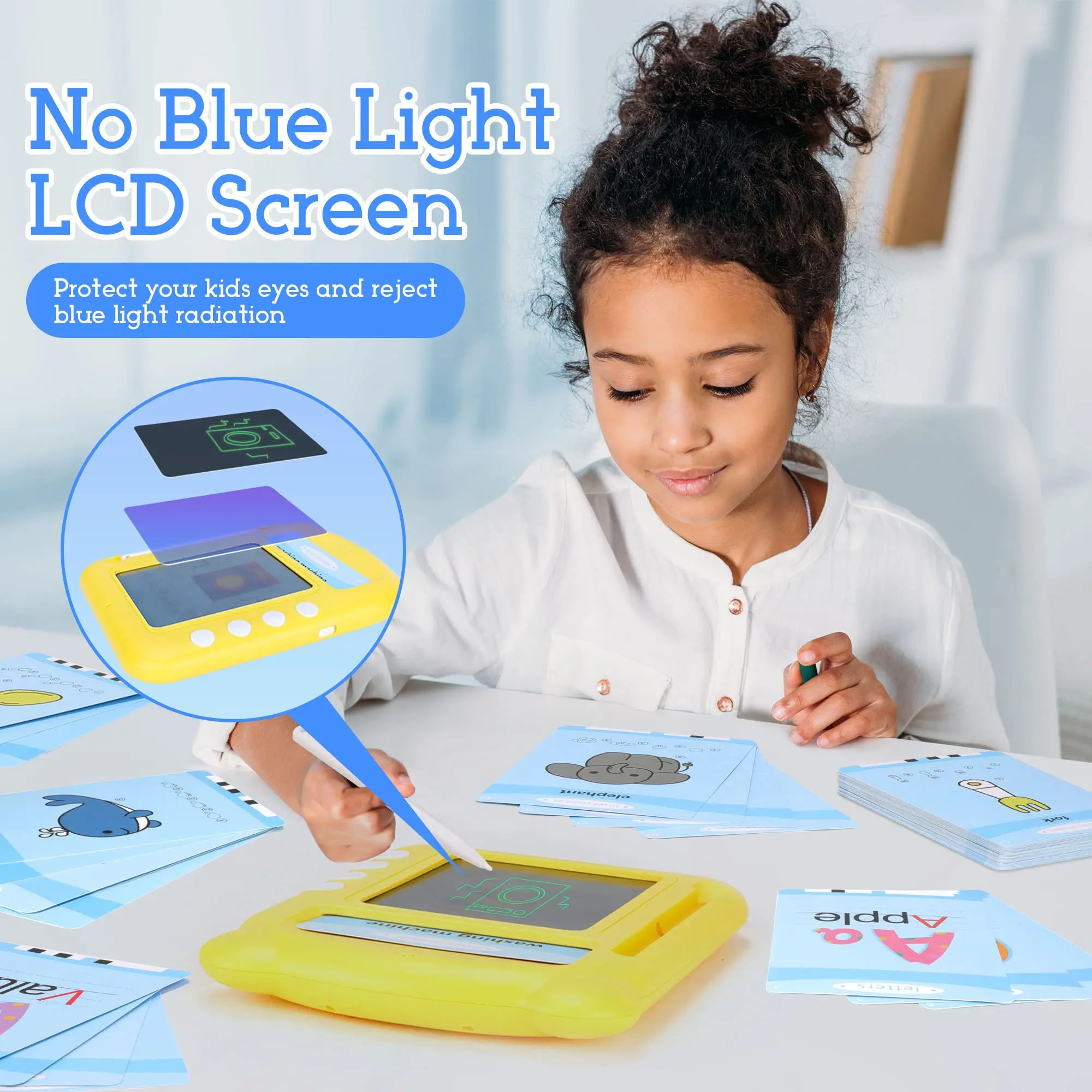 100 Words Talking Flash Cards LCD Writing Tablet for 3-8 Years Toddlers Preschool Montessori Speech Therapy Autism Toys