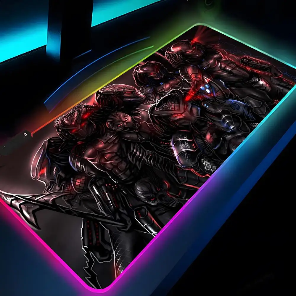 

Alien Vs Predator Mouse Pad Rgb Xxl Laptop Mat Gaming Mousepad Backlit Keyboard Gamer Girl Table Pads Desk
