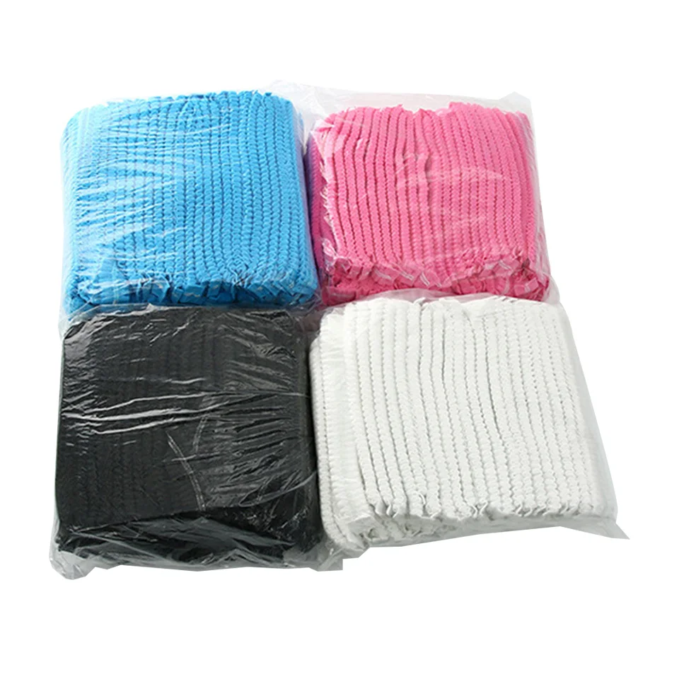 Gorro estéril desechable de tela no tejida para Injerto de pestañas, maquillaje, gorros de red para el cabello, SPA, salón de belleza, suministros de baño, 50/100 piezas