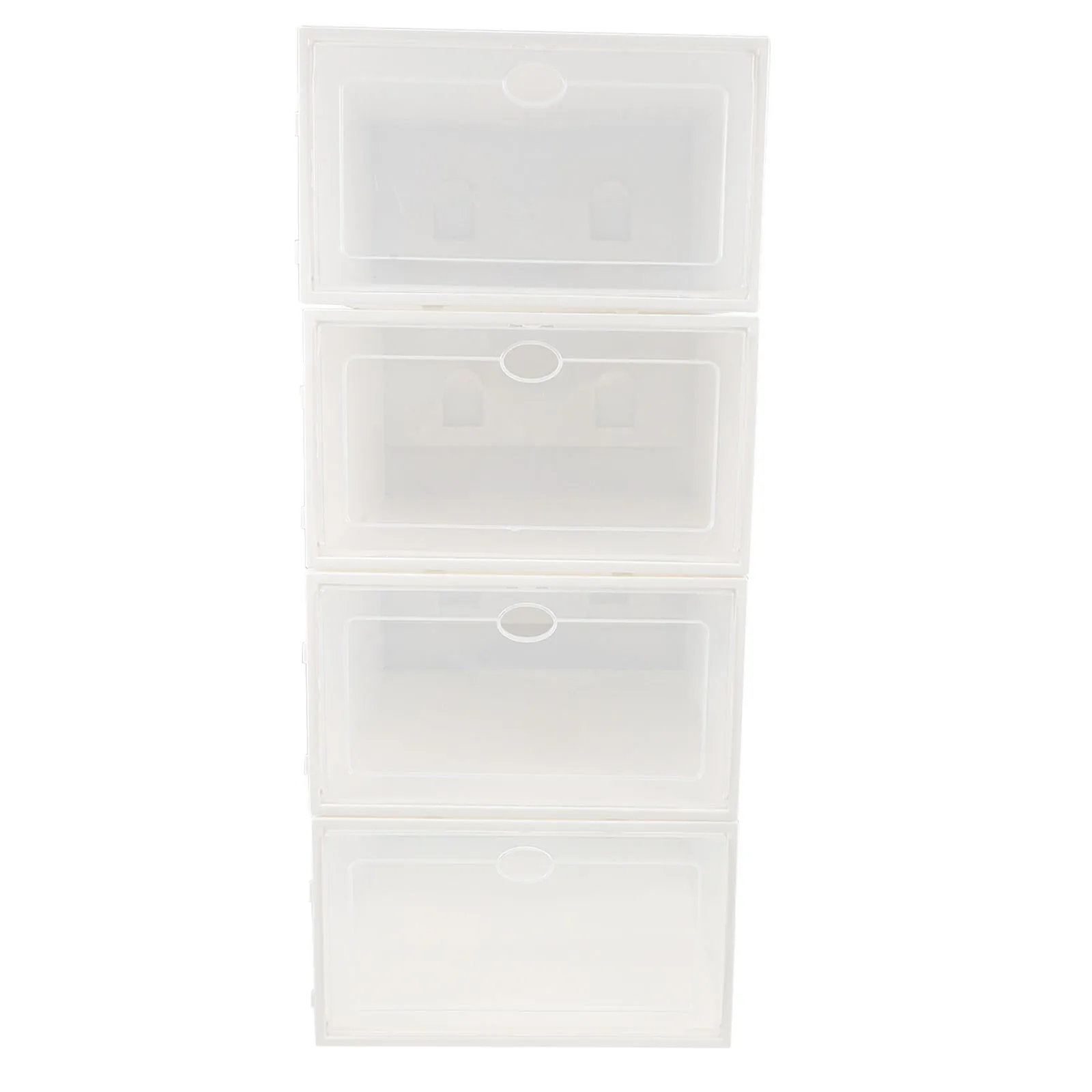 

4Pcs Transparent Plastic Shoe Storage Box Easy to Find Shoes Household Storage Containers Plastic Shoeboxes Shoes Boxes