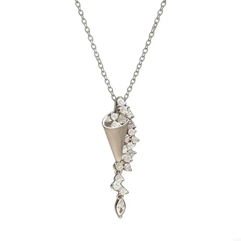 Exquisite Funnel Necklace Adorned With Temperament Full Rhinestones Design For Any Occasion