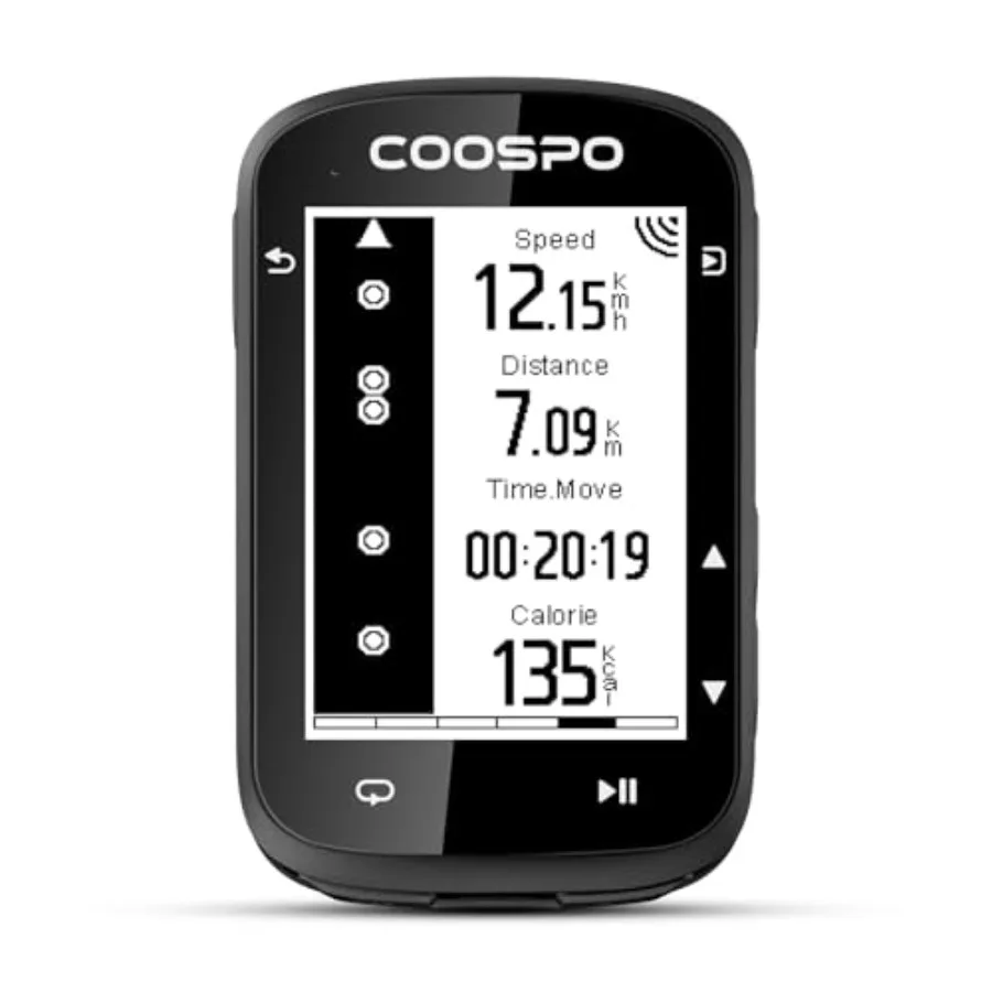 CS500 Bike Computer Wireless 2.6 Inch LCD GPS Cycling Computer with Route Navigation Bluetooth5.0 ANT GPS Bicycle Speedometer w