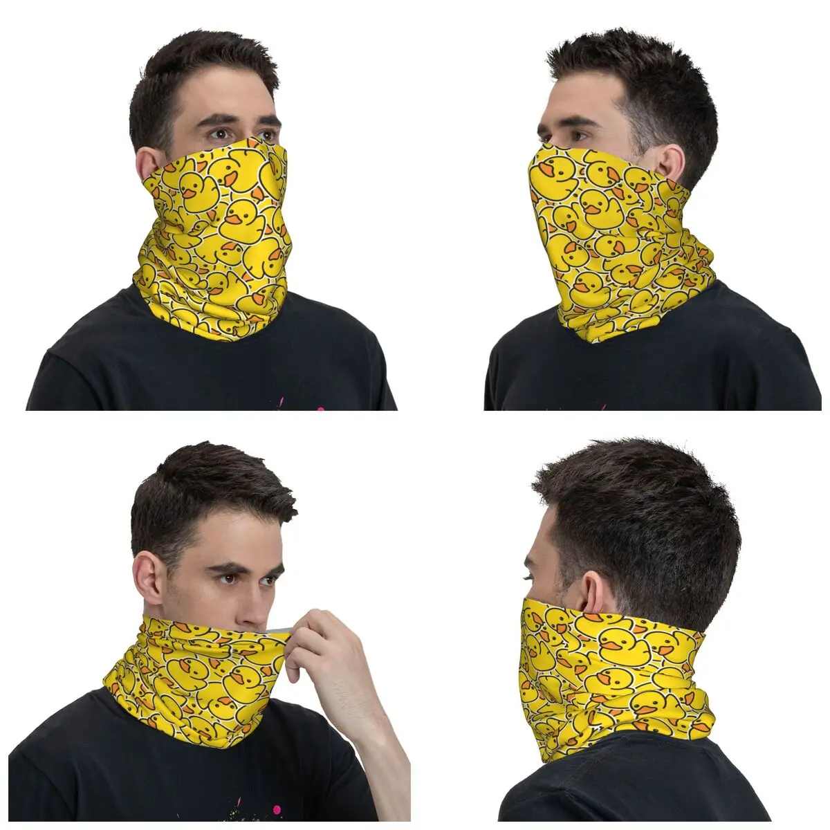 Yellow Classic Rubber Duck Gothic Neck Gaiter Men Women UV Face Shield Winter Bandana Scarf for Hiking