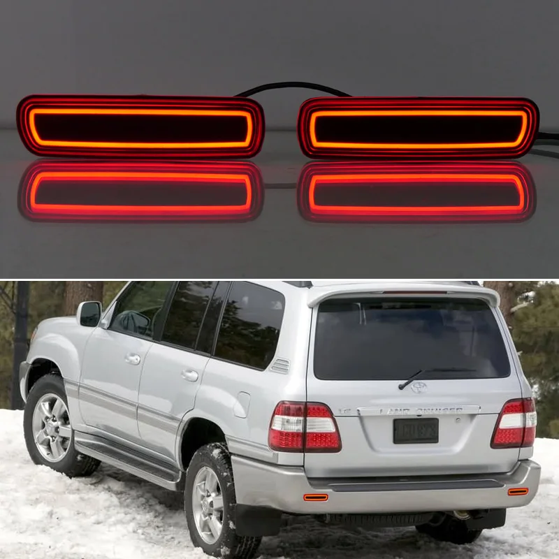 3-in-1 Functions Rear Running Lamp Brake Turn Signal Reflector LED Bumper Light For Toyota Land Cruiser 100 LC100 1998-2007