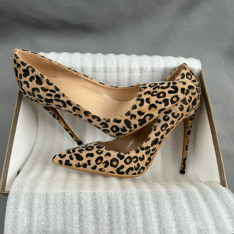 Tikicup مثير موضة ليوبارد طباعة أشار تو عالية الكعب للنساء أنيقة سيدة خنجر مكتب والحفلات فستان مضخات ملابس يومية