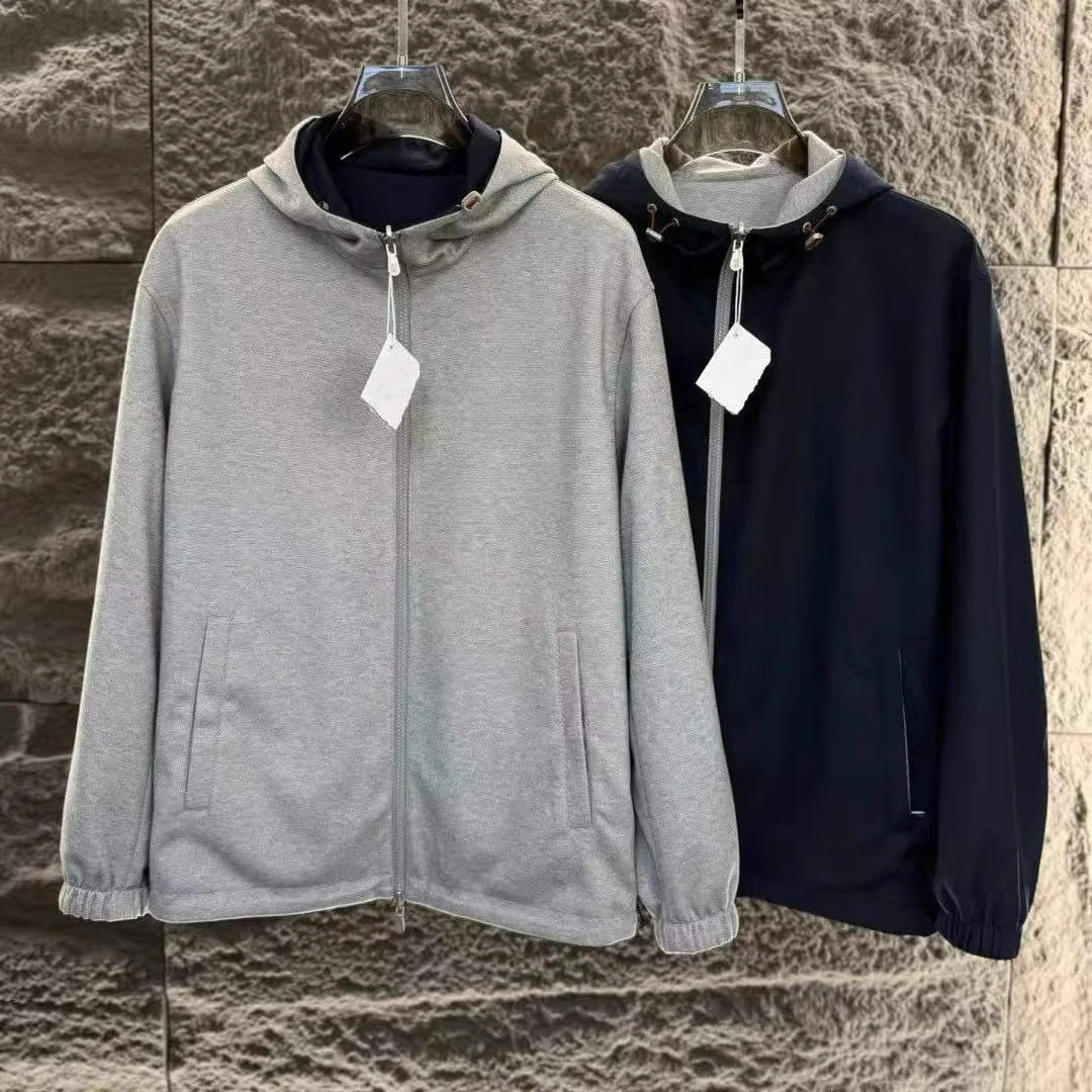 

BC Italian men's clothing autumn and winter new old money style men's fashion knitted wool double-sided hooded jacket jacket