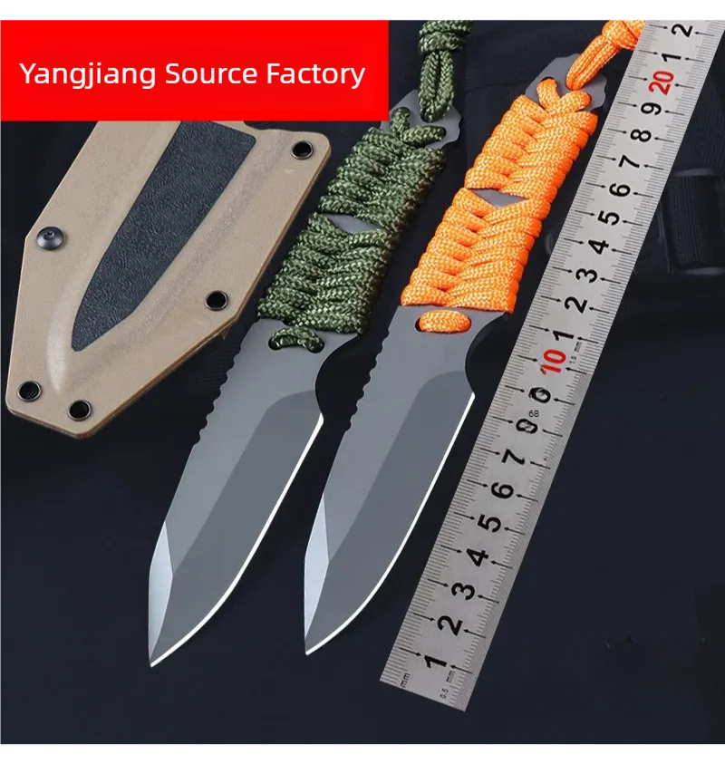 

Наружный нож с фиксированным лезвием и Full Tang - оболочка из кайдекса, нержавеющая сталь высокой твердости, инструмент для выживания в кемпинге с оконным разрушением