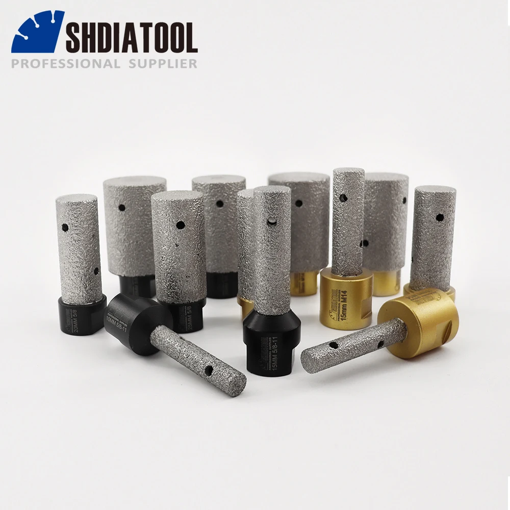 SHDIATOOL 1 pc 5/8-11 หรือ M14 ด้ายสูญญากาศ Brazed Diamond Finger บิต Dia10/20/25 มม. milling Bits Enlarge กระเบื้องหินเคาน์เตอร์