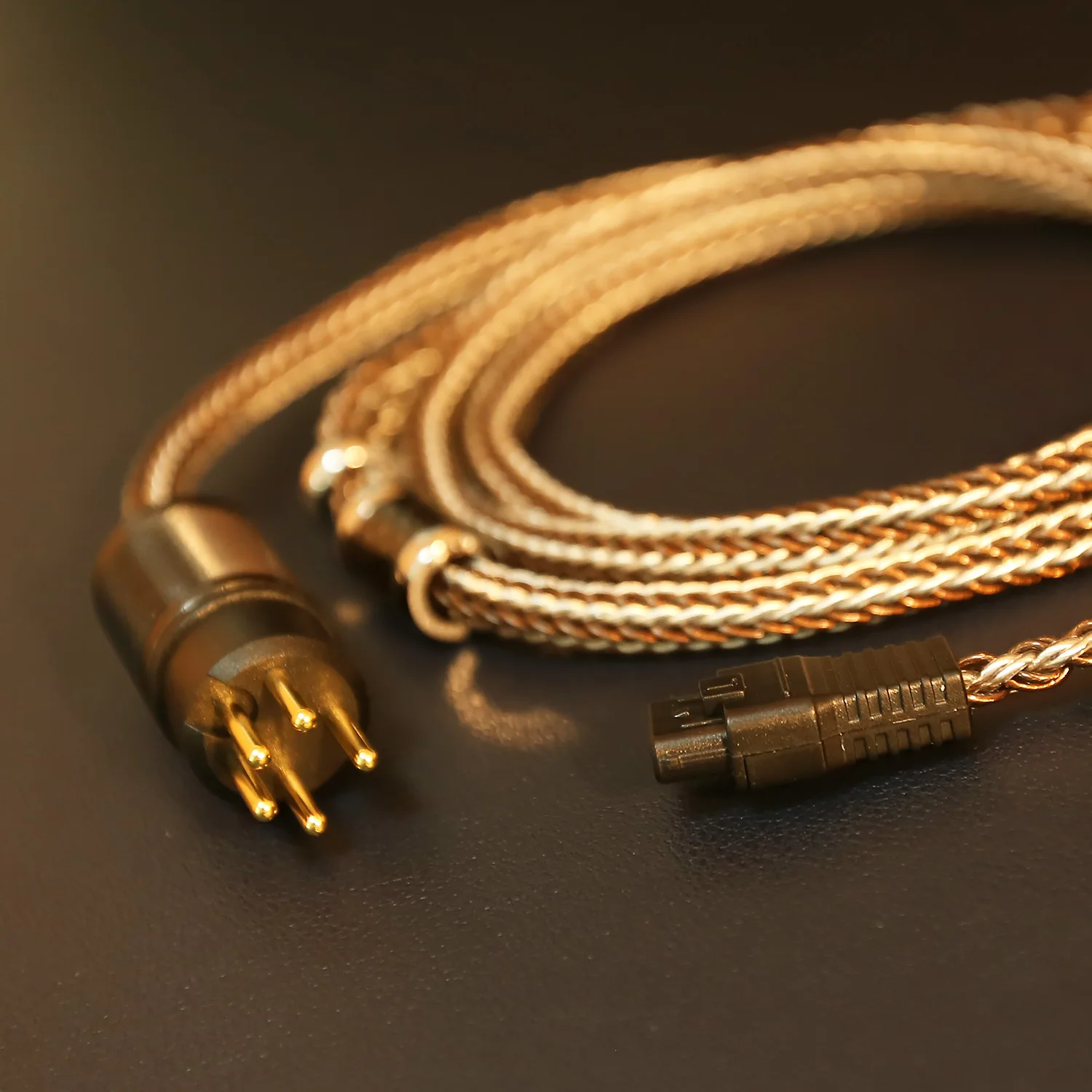 16 Core Hybrid OCC Silver Plated Headphone Cable 5-Pin for STAX SR-X1 X9000 L500 L700 MK2 Electrostatic Replacement Low Noise