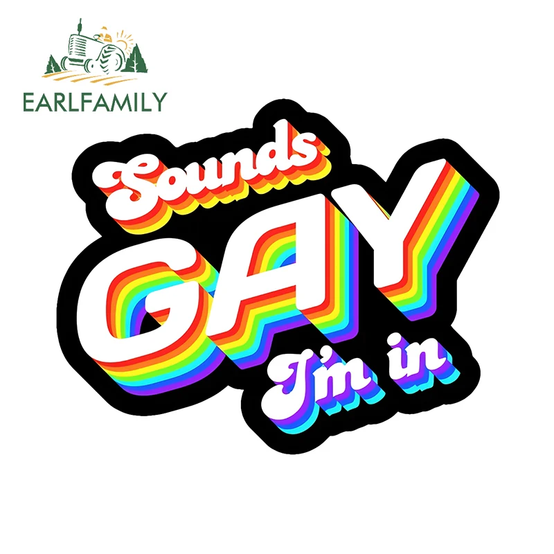 EARLFAMILY สําหรับที่นี่ I Go Again in My Gay Little รถสติกเกอร์รถ Simple Creative Decals รถประตูกันชนอุปกรณ์เสริม