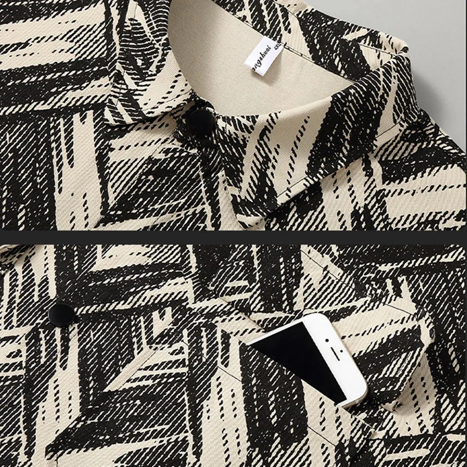 Vintage Cargo Jacket Men 10XL 11XL Plus Size Jackets Spring Autumn Jackets Fashion Print Coat Male Big Size 11XL