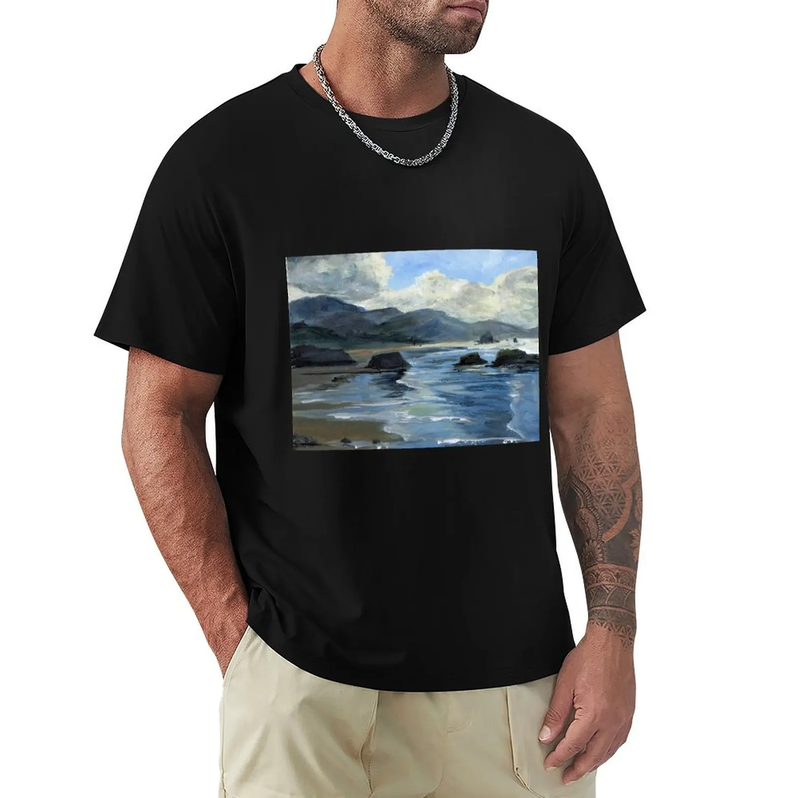 Morning Mists Oregon Coast T-Shirt funny t shirts man T-Shirt