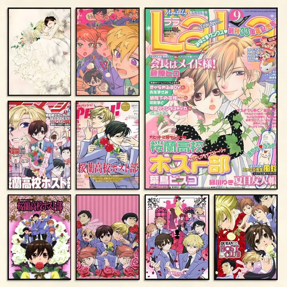 Romantic Anime Ouran High School Host Club Poster Digital Solvent Print Waterproof PP Fade-Resistant Wall Art Room Decor Gift