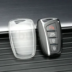 Carcasa transparente de TPU para Hyundai Grand Santa Fe 3 DM Ix45 Ix35 Genesis DH Grandeur Azera HG Equus, funda para llave de coche