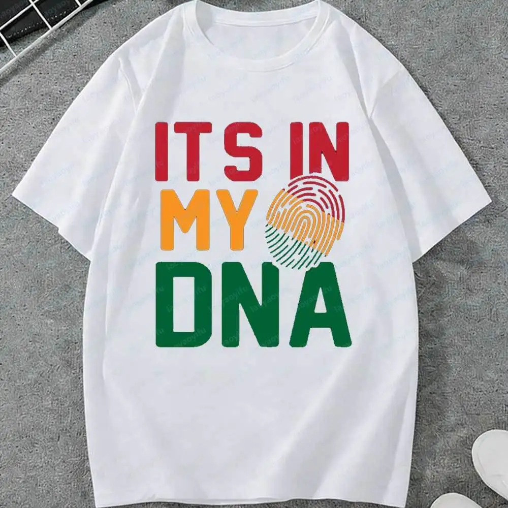 Juneteenth It's in My DNA T-Shirt for Men Women African Fingerprint Graphic Tee Short Sleeve Cotton Tops for Juneteenth Holiday