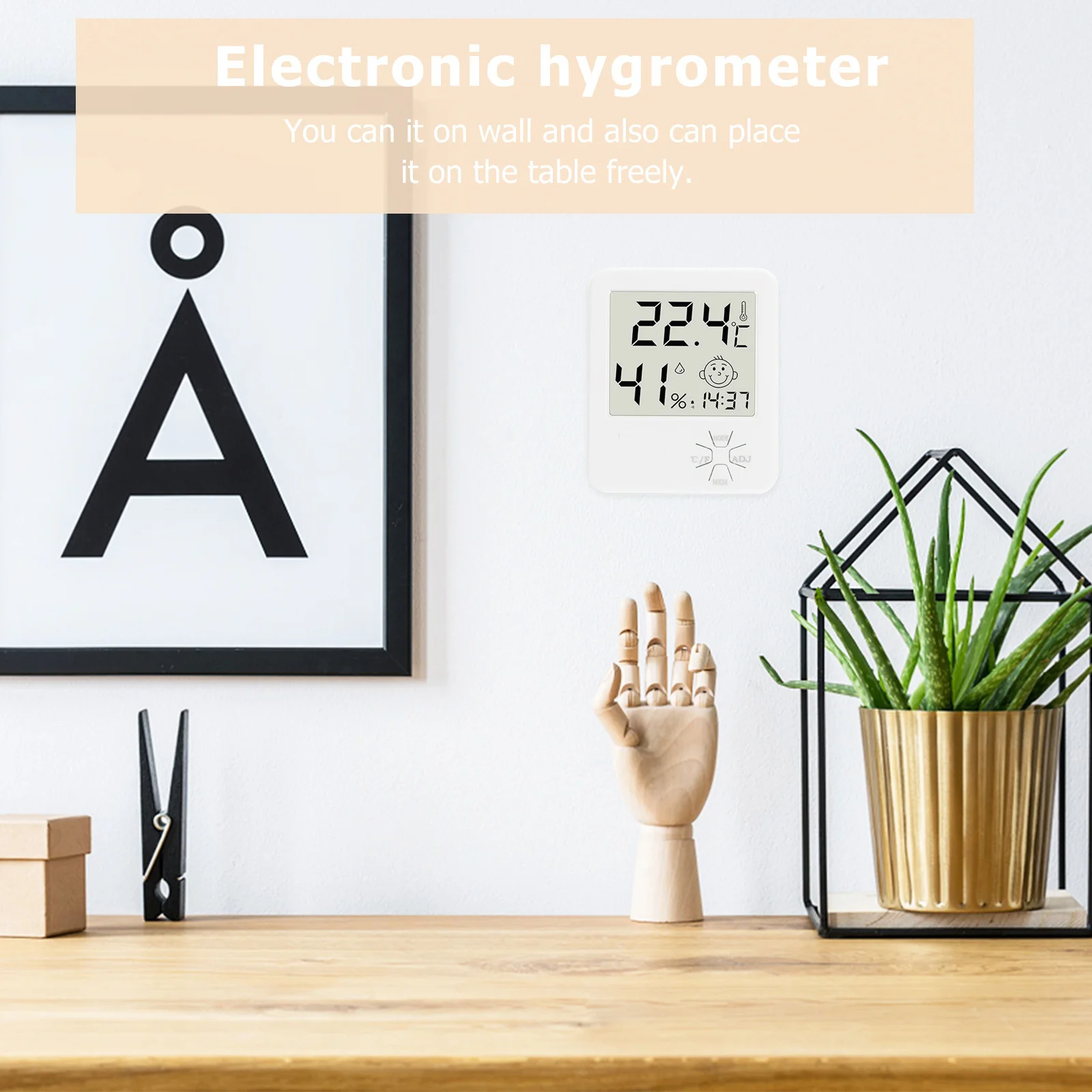 

1Pcs Digital Hygrothermograph Accurate Thermometer Hygrometer for Home Indoor Use Table Wall Mount Clear Display Alarm Function