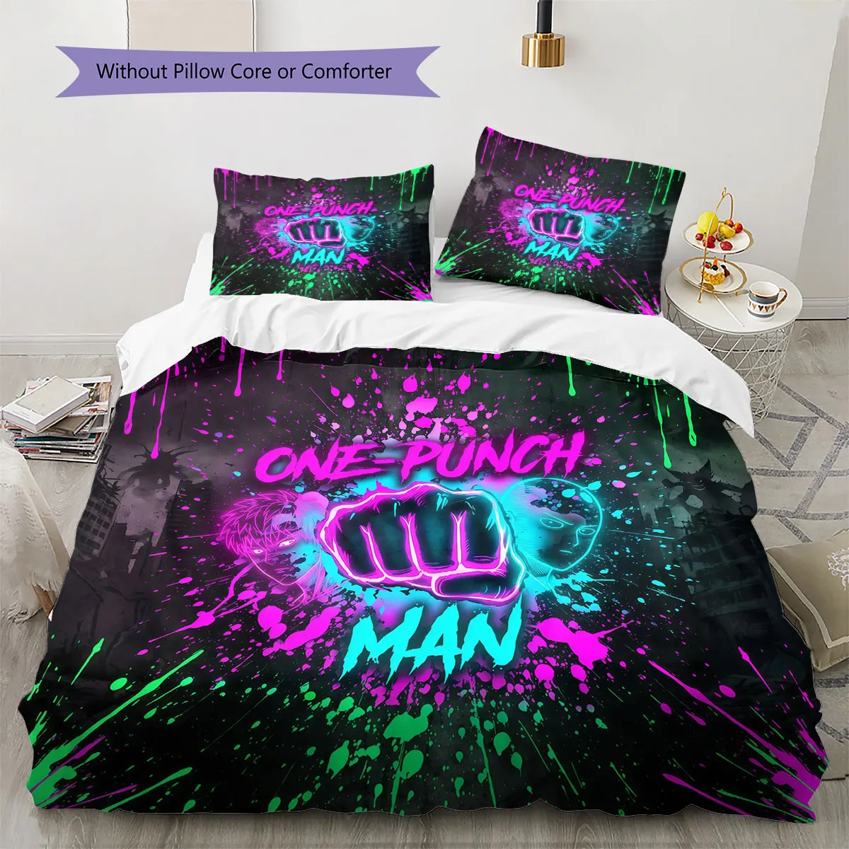 One-Punch Man Comfor Duvet Cover Kid's Bedding Set,Extra Large Size Christmas Gifts Various Sizes Available -HE213