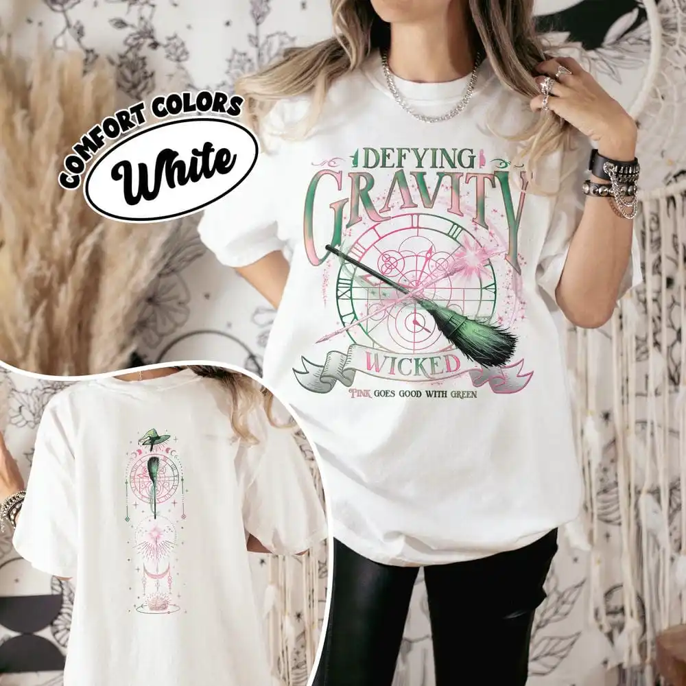 قميص مريح للجاذبية الشريرة باللون الوردي والأخضر تم تغييره لتي شيرت قطني جيد للجنسين ملابس خيالية Y2K ملابس الشارع الشهير #3