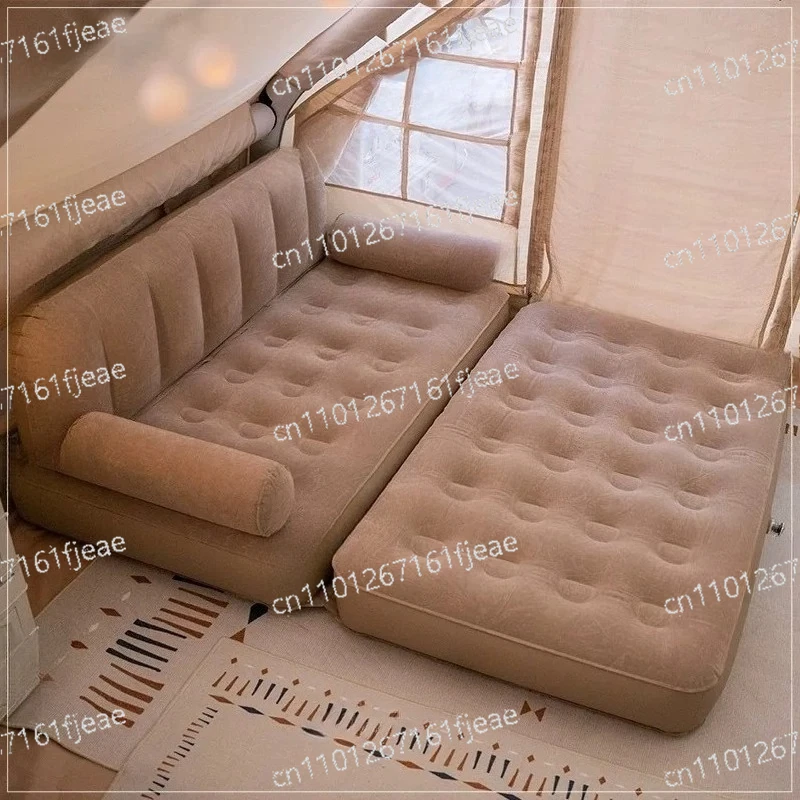 Portable Foldable Camping  Outdoor Air Cushion Bed  Lazy Inflatable Bed Dual-purpose Inflatable Sofa  Tent Household Two-in-one