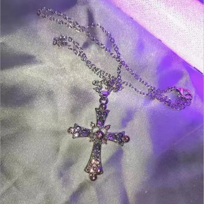 3 Pcs/Set New Fashion Cross Heart Pendants Earrings Necklaces Jewelry Sets Women\'s Party Gifts Minimalist Trendy Jewelry 2024
