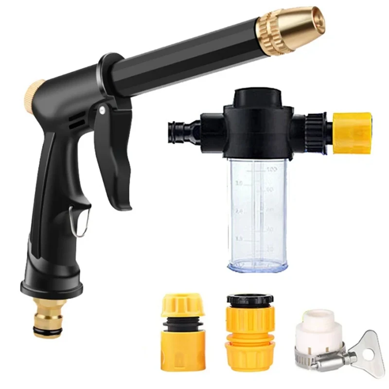 

Portable High Pressure Cleaning Watering Hose Nozzle Foam Thread Quick Connector