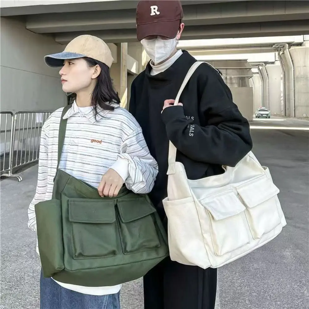 

Модные холщовые винтажные сумки на плечо, сумки-тоут в стиле Харадзюку, подростковая сумка-мессенджер, большая вместительная сумка через плечо для девочек