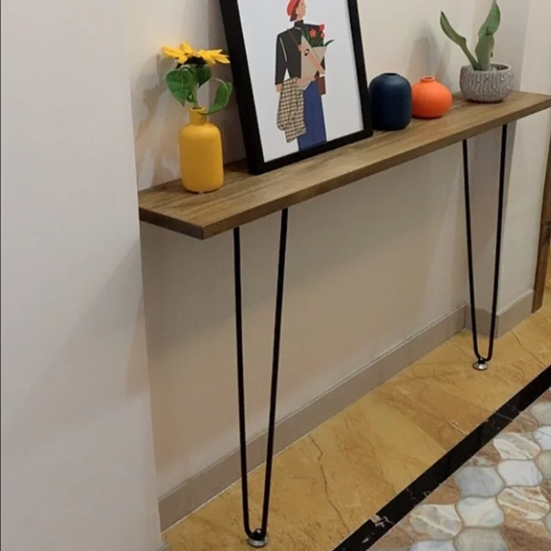 

Modern Console Table, Solid Wood & Metal Entryway Hallway Sofa Table, Narrow Wall Shelf for Living Room, Home Decor Furniture