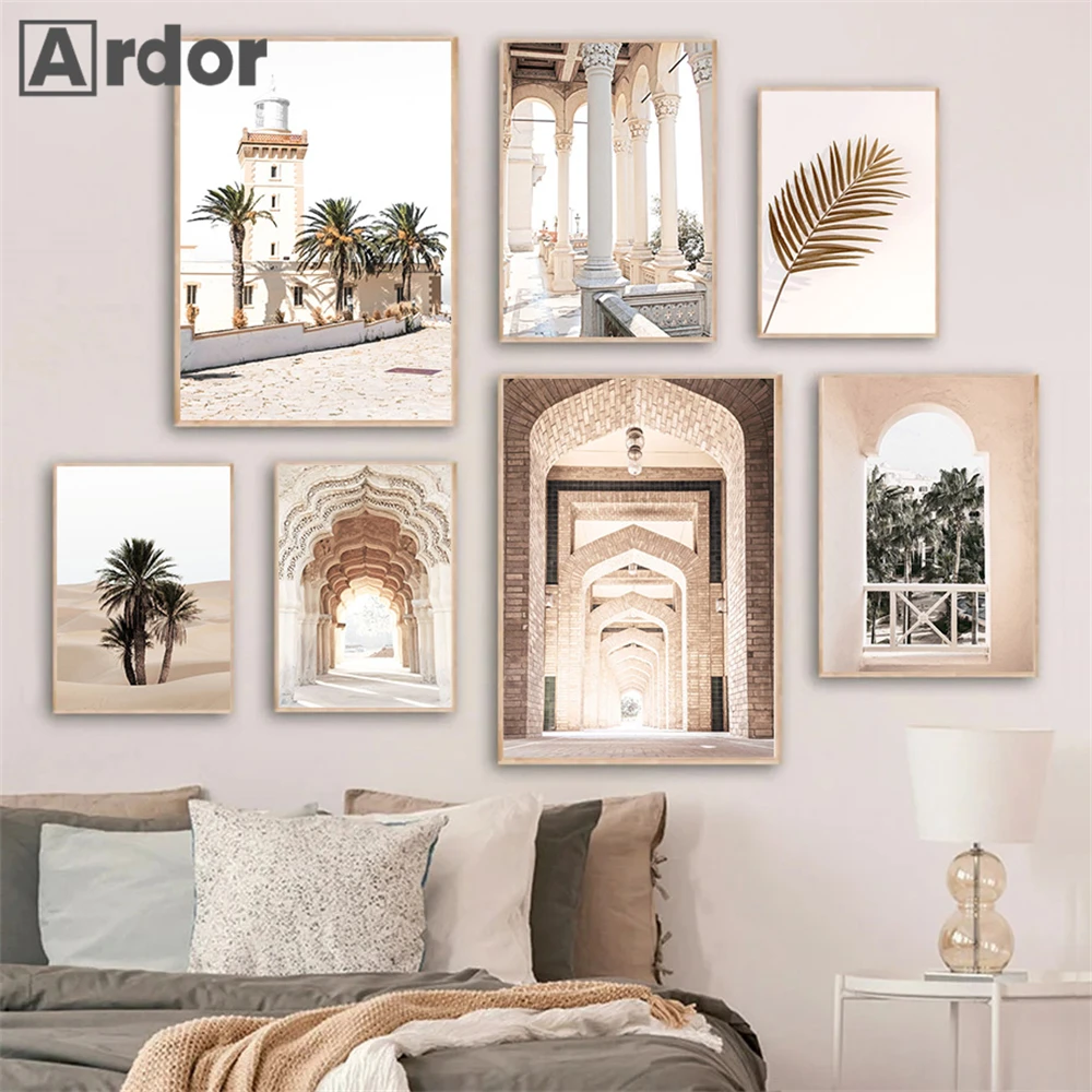 

Desert Tree Poster Morocco Door Prints Canvas Painting Architecture Wall Art Landscape Posters Nordic Wall Pictures Home Decor