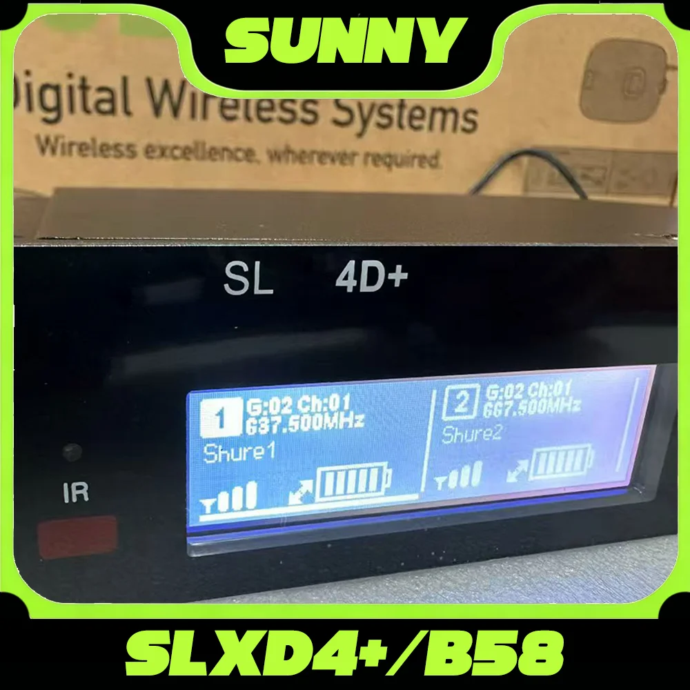 SLXD4D+ Professional Dual Wireless Microphone Karaoke Stage Performance 2 Channels True diversity 600MHz Whole Metal