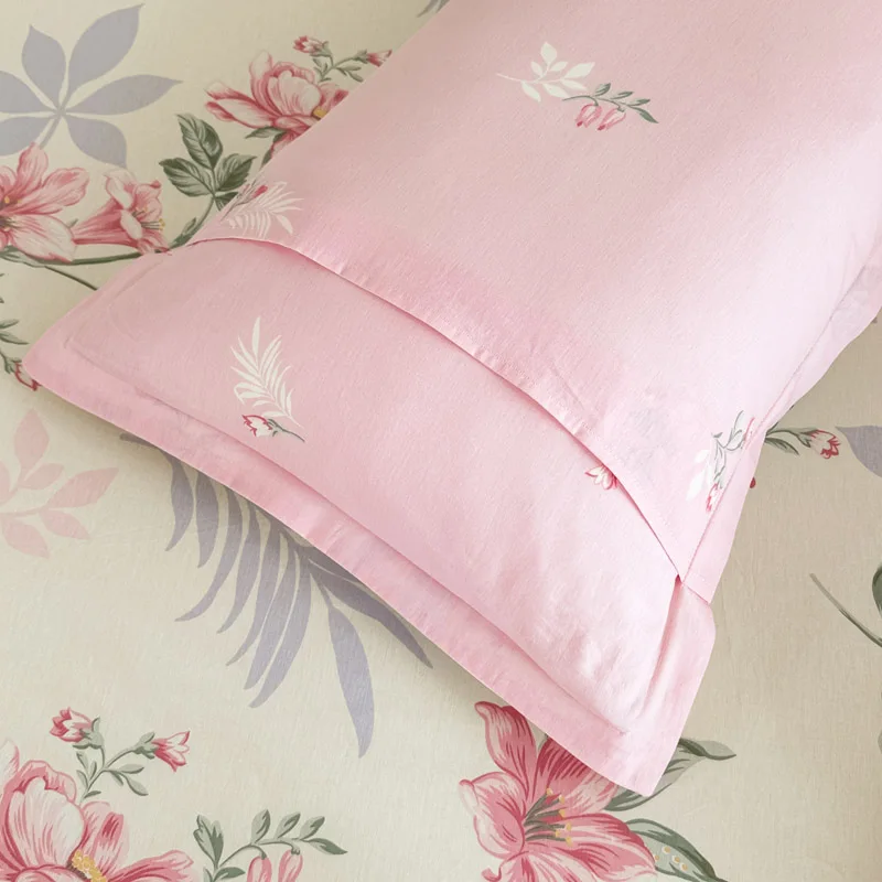 100% Cotton 48cm*74cm Pillowcase Beauty Floral Printing Pillow Case Cover For Bedroom