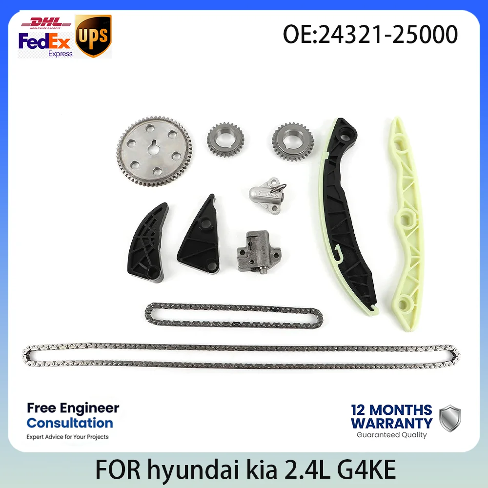 Timing Chain Kit for Hyundai Sonata ix35 Santa Grandeur Kia Rondo 2.4L G4KE Engine 24410-25001 Fit Sonata Optima 2008-2019