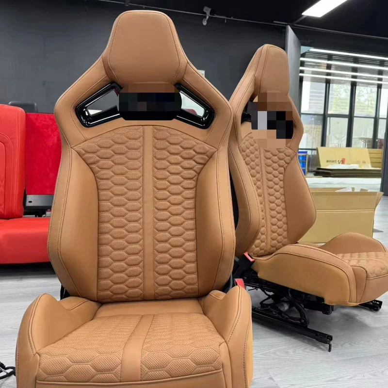 Car Luxury Sport Racing Seat Custom Carbon Fiber Panel Leather Cover Bucket Upgrade RS Seats For Audi A3 A4 A5 A6 A7 Q3 Q5 Q7 Q8