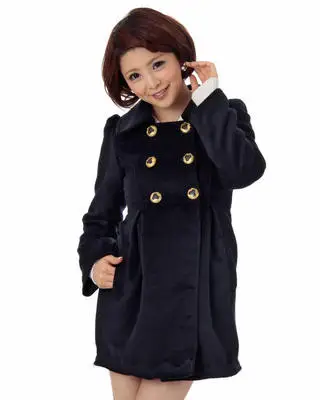 

Sales Japan Liz Lisa Indigo Double Breasted Woolen Coat Wool Blended Thick Lace Over Coats