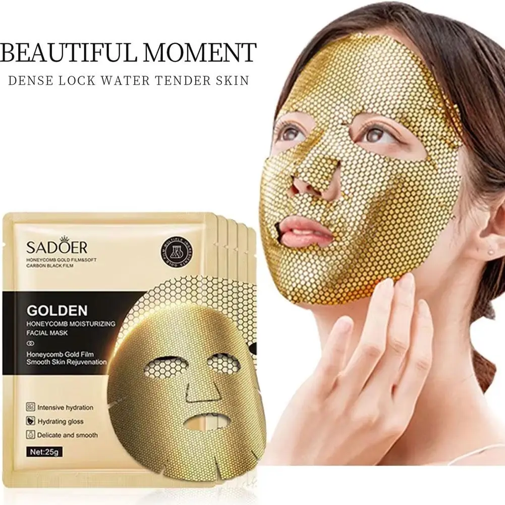 25ml 골드 보습 페이셜 마스크 스킨케어 탄력 영양 공급 매끄러운 피부 재생 페이스 마스크 시트 마스크