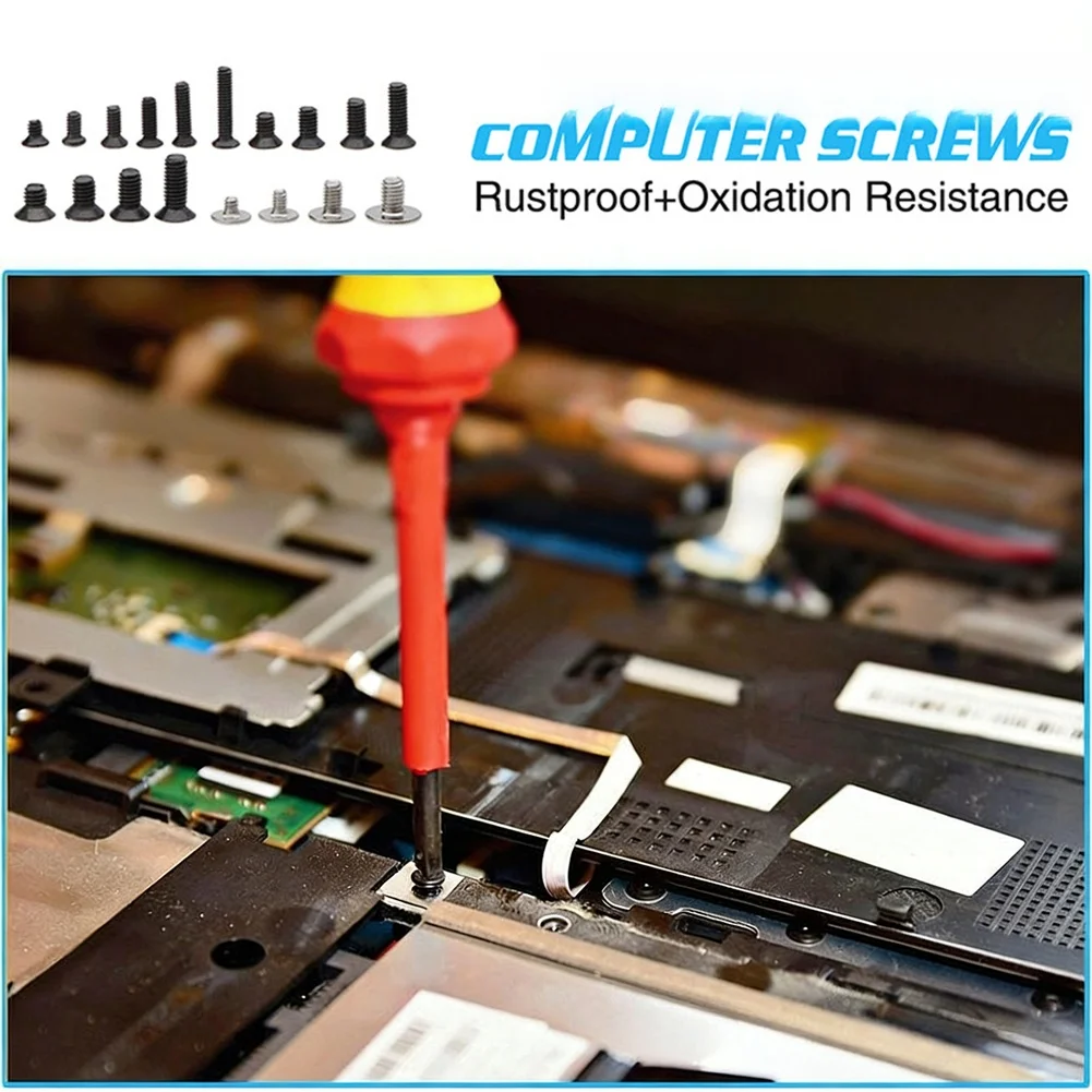 360PCS M2 M2.5 For M3 Black Zinc Plated Countersunk Head Screws Kit For Laptop Computer Notebook Repair Small Fastener Assortmen