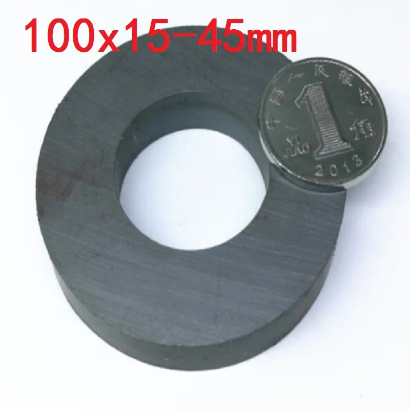 

1Pcs Y30 Ring Ferrite Magnet 100*15 mm Hole 45mm Permanent Magnet 100mm x 15mm Black Round Speaker 100X15