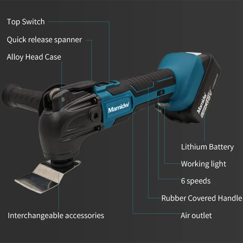 Mamidw Brushless Quick Release Oscillating Tool Multi Functional Tool Renovator Electric Trimmer For Makita 18v Battery PIN