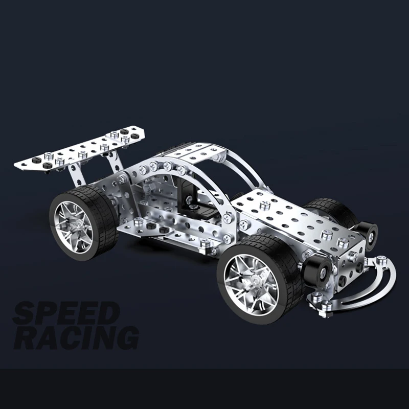 3D Metal Building Block Kit Creative DIY Racing Off-road Vehicle Model Screws And Nuts Disassembly Car Children\'s Education Toys