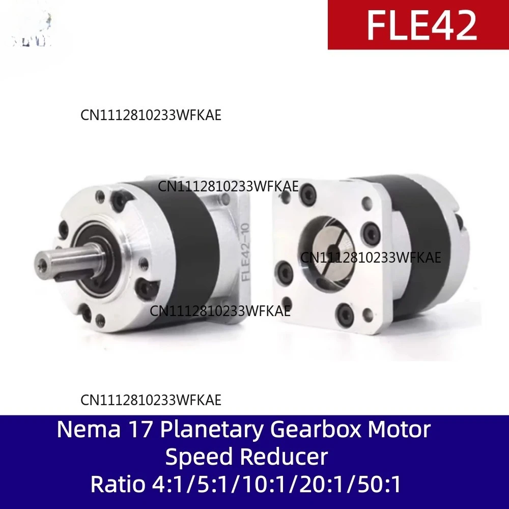 fle42-nema-17遊星ギアボックスモーター減速比4-1-5-1-10-1-20-1-50-1、入力穴5mm、nema17ステッピングモーター用