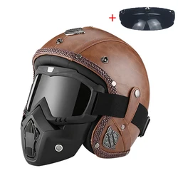 Motorcycle Helmet Open Face Summer Breathable Scooter 3/4 Racing Casco Capacete Riding Classic Kask Motorcycle Vintage Original